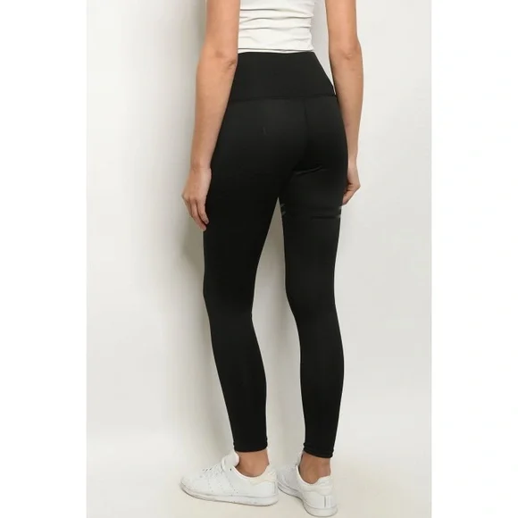 Black high waisted workout leggings - Picture 4 of 5